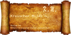 Kreischer Milán névjegykártya